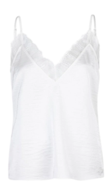 Singlet Dante6 Women D6Ipso Plain Lace Camisole Milk White