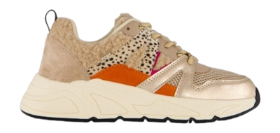 Sneaker POSH by Poelman Women Rose Gold/Beige Teddy