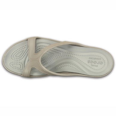 Slipper Crocs Sanrah Wedge Sandal Platinum Dames