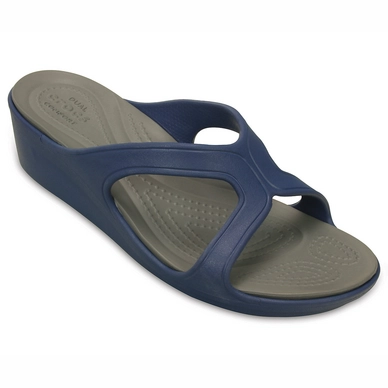 Slipper Crocs Sanrah Wedge Sandal Bijou Blue Dames