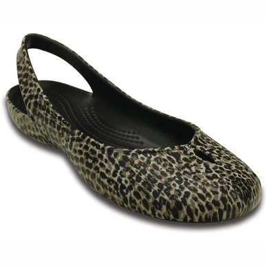 Ballerina Olivia II Leopard Print Flat Crocs