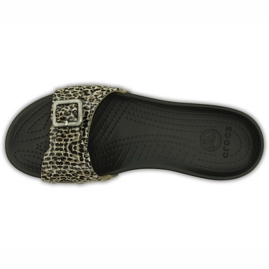 Slippers Crocs Sarah Leopard Sandal Black Dames