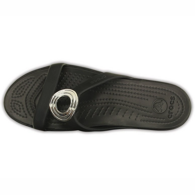 Damesslipper Crocs Sanrah Beveled Circle Sandal Black
