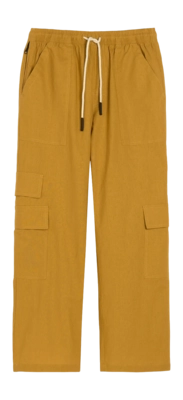 Broek OAS Men Mustard Cargo Linen Pants