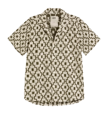 Blouse OAS Men Machu Verde Cuba Terry Shirt Beige