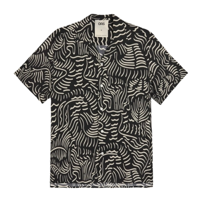 Hemd OAS Tar Lorenzo Viscose Shirt Herren Black / White