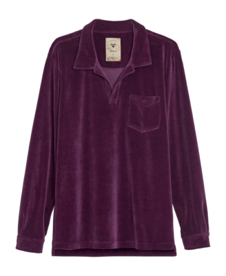 Poloshirt OAS Dandy Velours Long Sleeve Herren Purple