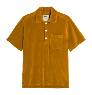 Poloshirt OAS Sienna Girona Velour Shirt Herren Mustard