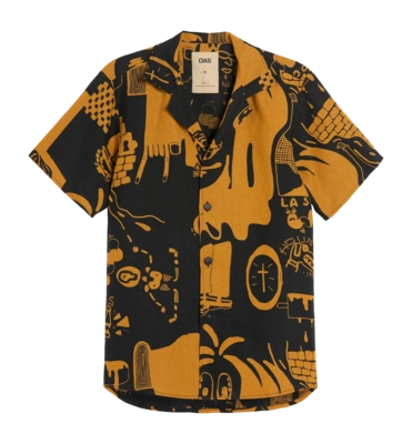 Hemd OAS Cuba Linen Shirt Herren Krispy Night