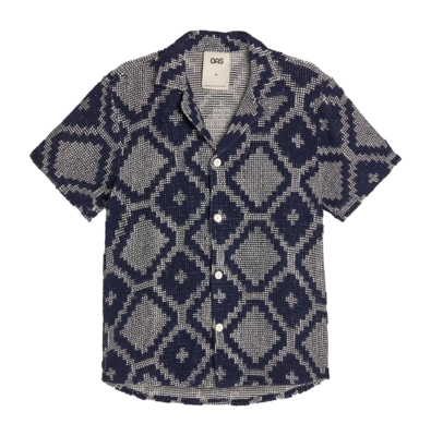 Hemd OAS Trastevere Cuba Crochet Shirt Herren Blue / Grey