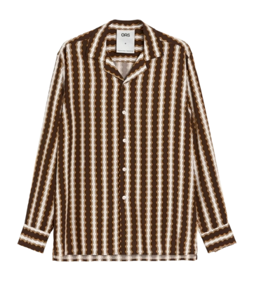Hemd OAS Rapallo Viscose Long Sleeve Herren Brown / Beige