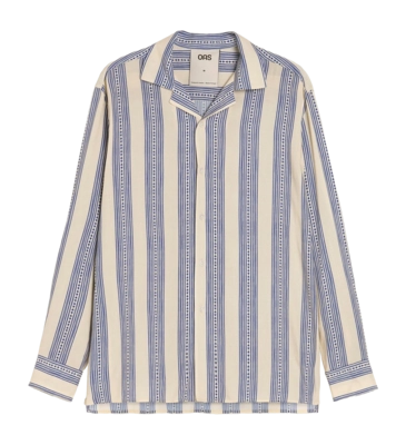Hemd OAS Havana Viscose Long Sleeve Cream / Blue