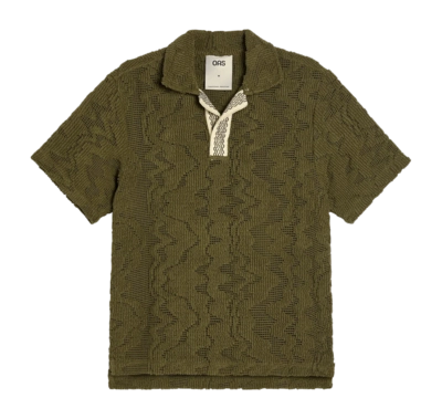 Poloshirt OAS Verve Palmer Crochet Shirt Herren Pine