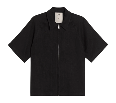 Hemd OAS Zack Linen Shirt Herren Nero