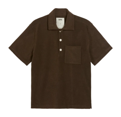 Poloshirt OAS Girona Terry Herren Shirt Dark Brown