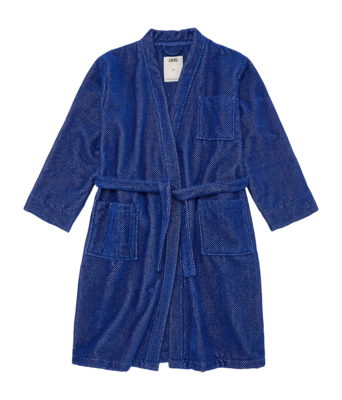 Badjas OAS Aquatic Pepper Velour Robe Blauw Unisex
