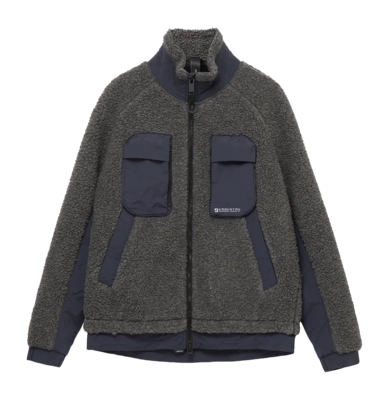 Veste Krakatau Men Peebles Zip-Up Sherpa Dark Grey