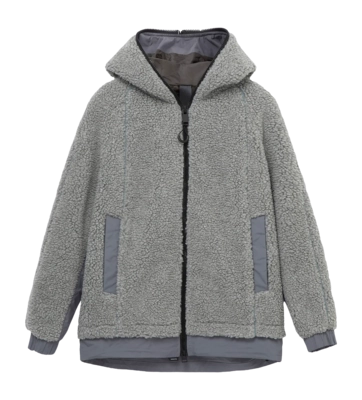 Jacket Krakatau Women Peebles Sherpa Hooded Grey
