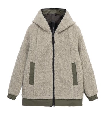 Jacket Krakatau Women Peebles Sherpa Hooded Sand