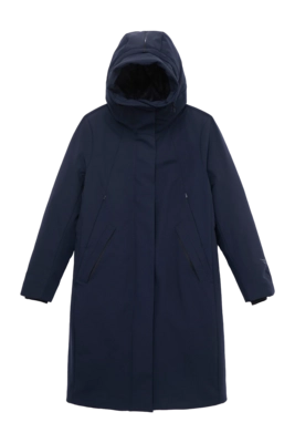 Veste Krakatau Femme Gaia Technical Fabric Long Parka Navy Blue