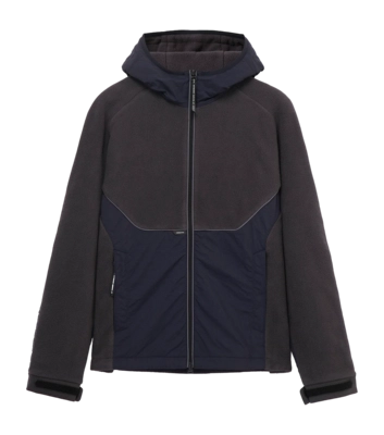 Jacket Krakatau Men Kuiper Fleece Hooded Dark Grey