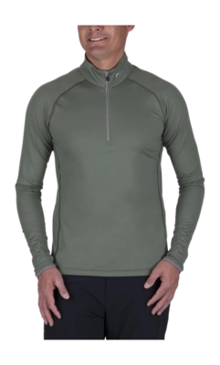 Skipullover KJUS Feel Midlayer Half-Zip Herren Green Smoke/Pewter