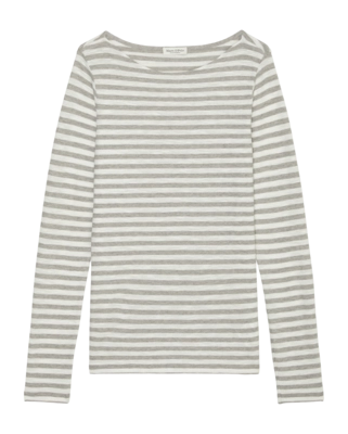 Langarmshirt Marc O'Polo M08219652597 Damen White / Soft Stone Melange