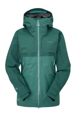 Ski Jacket Rab Women Khroma Diffuse GTX Green Slate Eucalyptus
