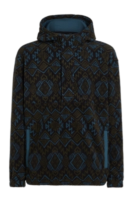 Hoodie O'Neill Men Superfleece Half Zip Black Retro Ikat
