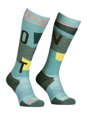 Ski Socks Ortovox Women Freeride Long Socks Cozy Ice Waterfall '24