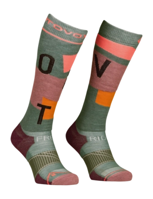 Ski Socks Ortovox Women Freeride Long Socks Cozy Wild Herbs '24
