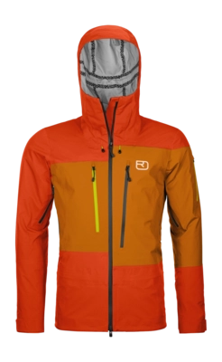 Ski Jacket Ortovox Men 3L Deep Shell Jacket Hot Orange