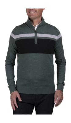 Pull KJUS Men Stripe HZ Green Smoke