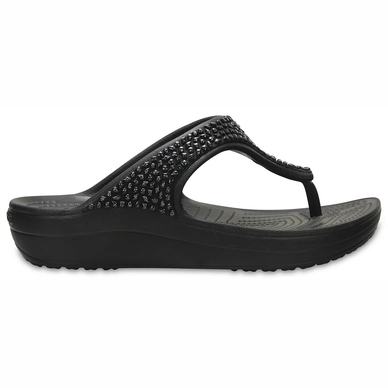 Zehentrenner Crocs Sloane Embellished Flip Black/Black Damen