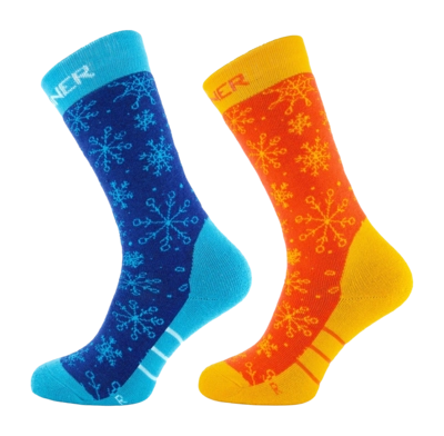 Ski Socks Sinner Kids Snow Double Pack Neon Orange/ Neon Blue