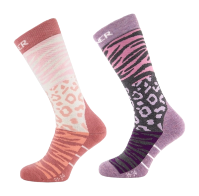 Skisokken Sinner Woman Animal Double Pack Purple/Pink