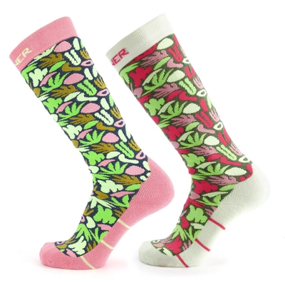 Chaussettes de Ski Sinner Femme Nature Double Paquet Green/Purple