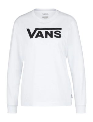 T-Shirt Vans Flying V Classic Ls Bff Damen Flying V White