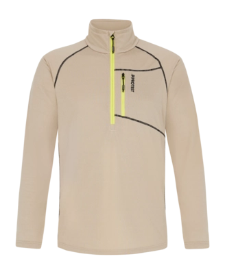 Pull de Ski Protest Homme Prtkody 1/4 Zip Active Bamboo Beige