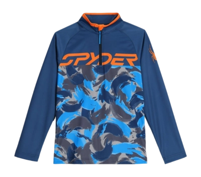 Skipully Spyder Boys Camo Half Zip True Navy