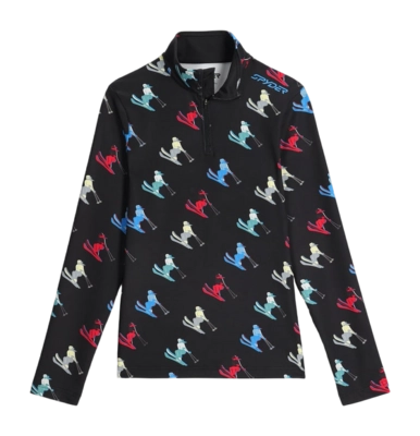 Pull de Ski Spyder Femme Vivid Half Zip Black