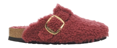 Klomp Birkenstock Women Boston Big Buckle Fur Berry Crush Narrow