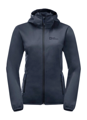 Jacket Jack Wolfskin Women Windhain Hoody Night Blue