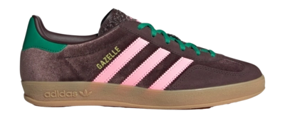 adidas Women Gazelle Indoor Dark Brown / Glow Pink / Court Green