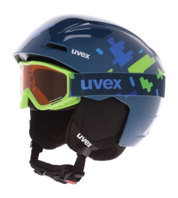 Ski Helmet Uvex Junior Viti Set + Speedy Pro Blue Puzzle