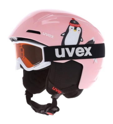 Ski Helmet Uvex Junior Viti Set + Speedy Pro Pink Penguin