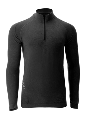 Maillot de Corps UYN Homme Evolutyon Biotech Uw Shirt Long Sleeve Zip Up Black