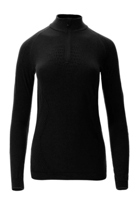 Unterhemd UYN Damen Evolutyon Biotech Uw Shirt Long Sleeve Zip Up Black