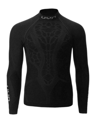 Undershirt UYN Men Elevatyon Biomorph Uw Shirt Long Sleeve Turtle Neck Black