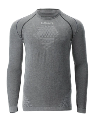 Undershirt UYN Men Evolutyon Biotech Melange Long Sleeve Shirt Dark Grey Melange/Blue